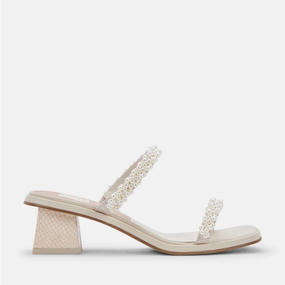 Dolce Vita Cream Pearl Embellished Heels